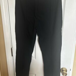 Vince Classic Chic Black Slim Fitting Pants  with Center Seams and Slit Details